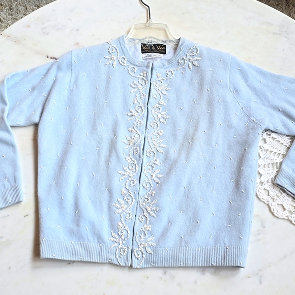 Vintage Vic and Vic Haute Couture Embellished Angora/rab Hair Sweater Size Med - Picture 6 of 14